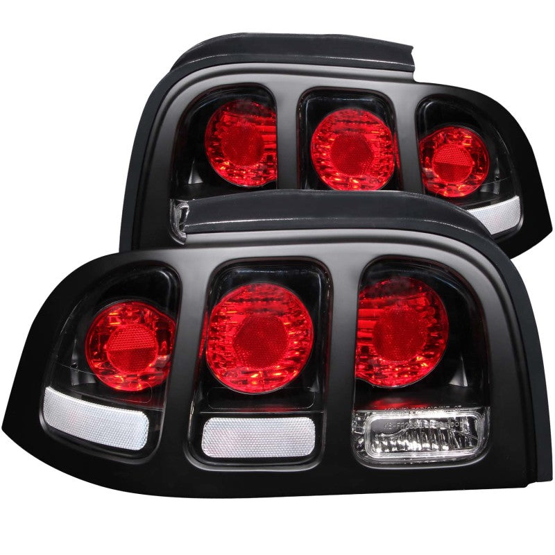 ANZO 1994-1998 Ford Mustang Taillights Black ANZO 1994-1998 Ford Mustang Taillights Black