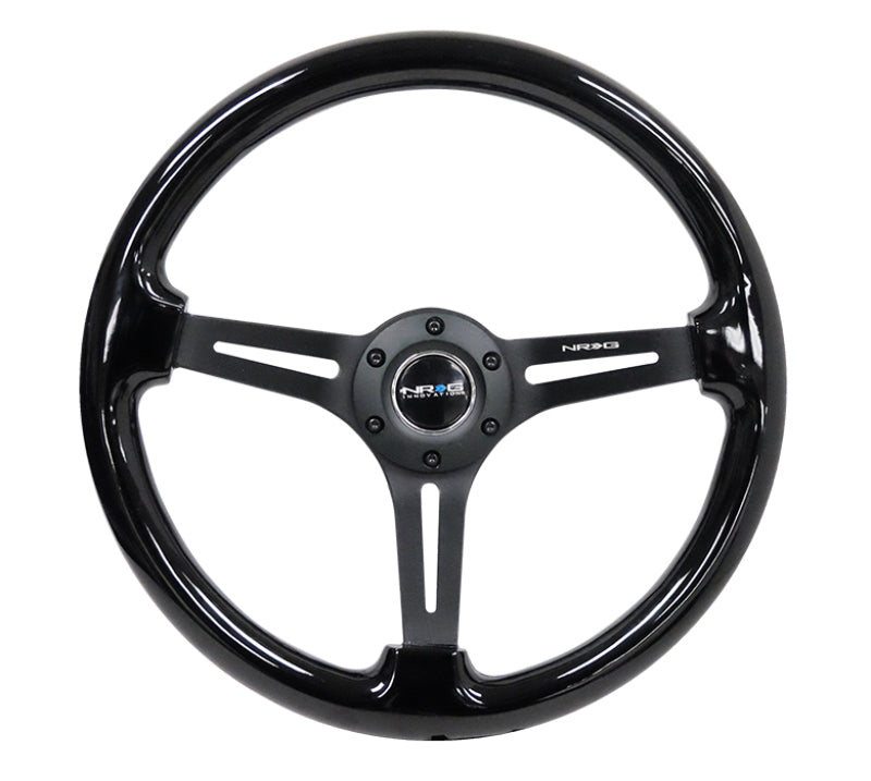 NRG Reinforced Steering Wheel (350mm / 3in. Deep) Blk Wood w/Blk Matte Spoke/Black Center Mark NRG Reinforced Steering Wheel (350mm / 3in. Deep) Blk Wood w/Blk Matte Spoke/Black Center Mark