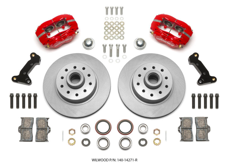 Wilwood Forged Dynalite Front Kit 11.03in 1 PC Rotor&Hub - Red 74-80 Pinto Disc Spindle only Wilwood Forged Dynalite Front Kit 11.03in 1 PC Rotor&Hub - Red 74-80 Pinto Disc Spindle only
