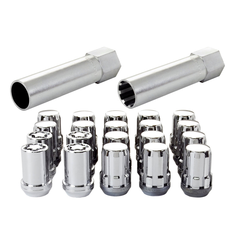 McGard SplineDrive Tuner 5 Lug Install Kit w/Locks & Tool (Cone) M12x1.25 / 13/16 Hex - Chrome (CS) McGard SplineDrive Tuner 5 Lug Install Kit w/Locks & Tool (Cone) M12x1.25 / 13/16 Hex - Chrome (CS)