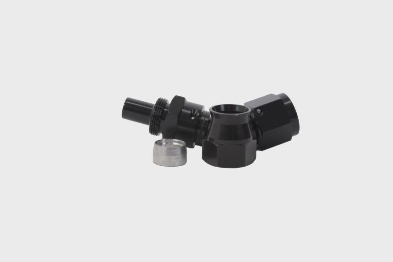 Aeromotive PTFE Hose End - AN-08 - 45 Deg - Black Anodized Aeromotive PTFE Hose End - AN-08 - 45 Deg - Black Anodized