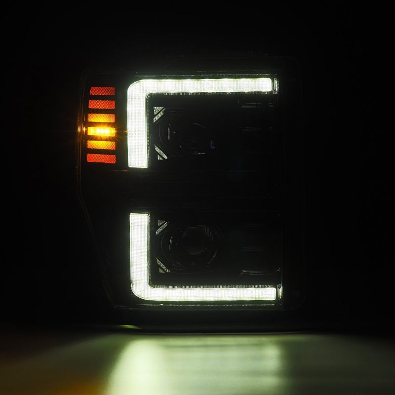 AlphaRex 08-10 Ford F250-550 PRO-Series Projector headlights Alpha-Black w/Activ Light/Seq Signal AlphaRex 08-10 Ford F250-550 PRO-Series Projector headlights Alpha-Black w/Activ Light/Seq Signal