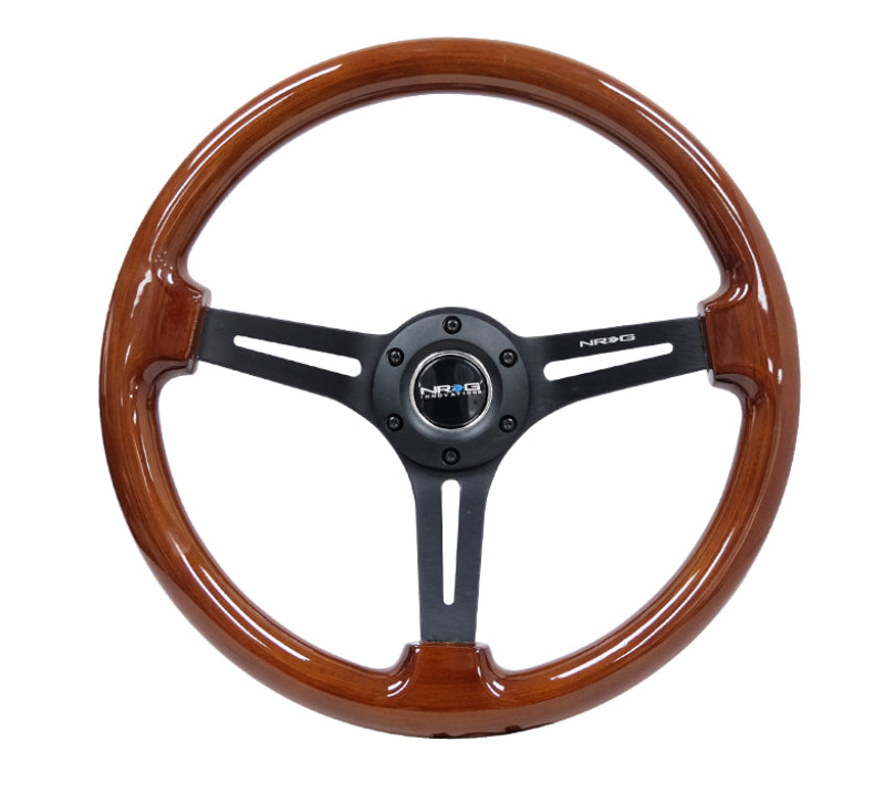 NRG Reinforced Steering Wheel (350mm / 3in. Deep) Brown Wood w/Blk Matte Spoke/Black Center Mark NRG Reinforced Steering Wheel (350mm / 3in. Deep) Brown Wood w/Blk Matte Spoke/Black Center Mark