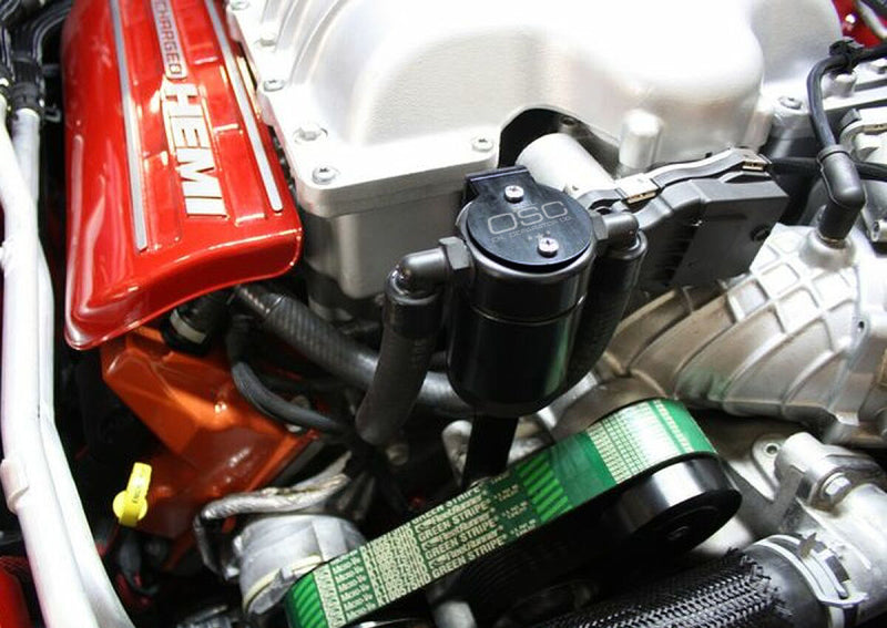 J&L 15-24 Dodge Hellcat/Demon 6.2L Hemi Passenger Side Oil Separator 3.0 - Black Anodized J&L 15-24 Dodge Hellcat/Demon 6.2L Hemi Passenger Side Oil Separator 3.0 - Black Anodized