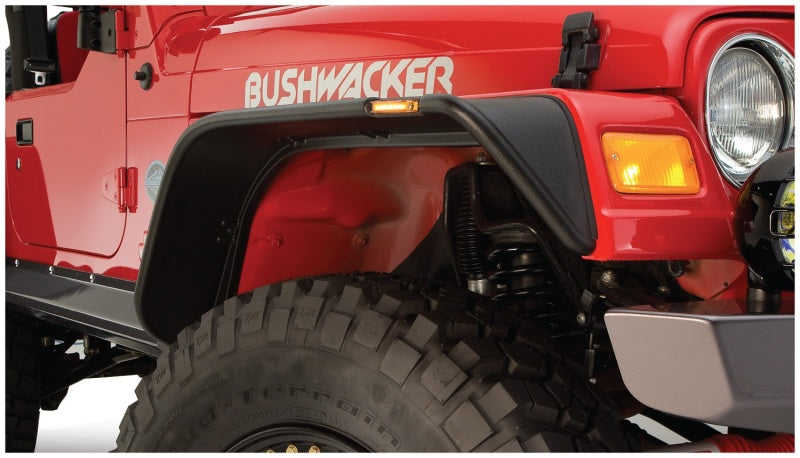 Bushwacker 97-06 Jeep Wrangler Flat Style Flares 4pc - Black Bushwacker 97-06 Jeep Wrangler Flat Style Flares 4pc - Black