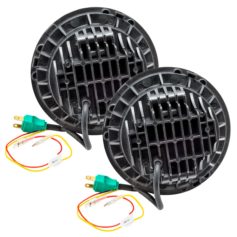 Oracle 7in High Powered LED Headlights - Black Bezel - Green Oracle 7in High Powered LED Headlights - Black Bezel - Green
