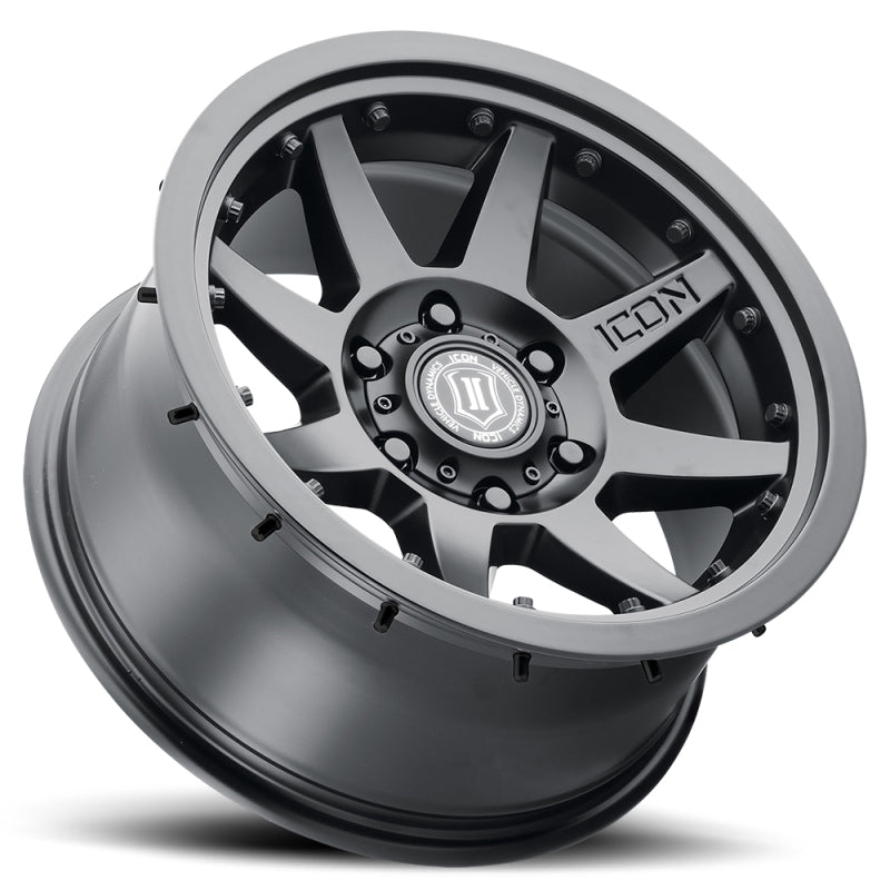 ICON Rebound Pro 17x8.5 6x5.5 0mm Offset 4.75in BS 106.1mm Bore Satin Black Wheel ICON Rebound Pro 17x8.5 6x5.5 0mm Offset 4.75in BS 106.1mm Bore Satin Black Wheel