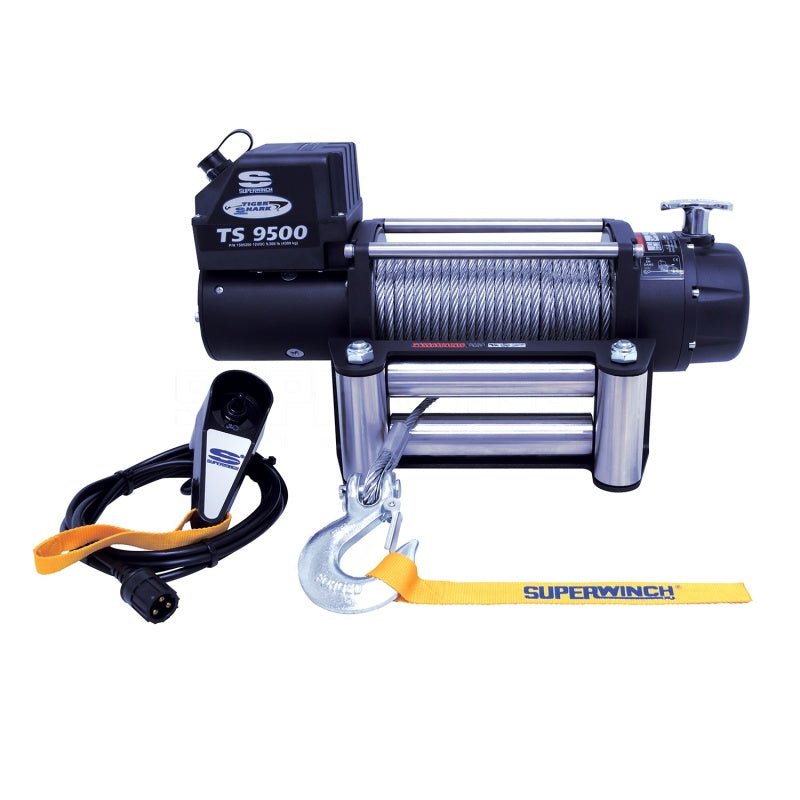 Superwinch 9500 LBS 12V DC 11/32in x 95ft Steel Rope Tiger Shark 9500 Winch Superwinch 9500 LBS 12V DC 11/32in x 95ft Steel Rope Tiger Shark 9500 Winch