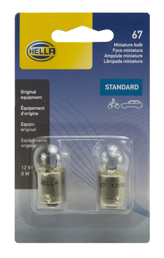 Hella Bulb 67 12V 8W 4Cp Ba15S G6 (2) Hella Bulb 67 12V 8W 4Cp Ba15S G6 (2)