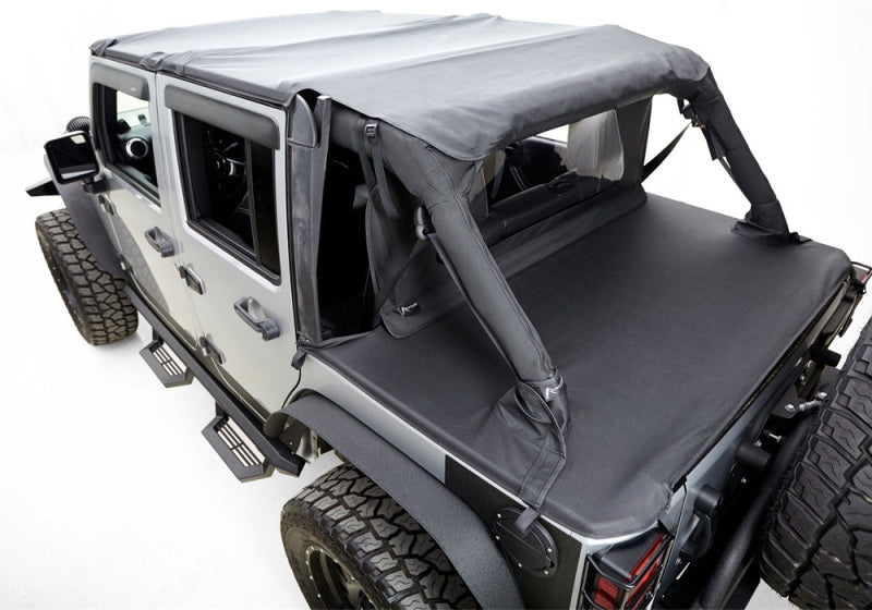 Rampage 2007-2018 Jeep Wrangler(JK) Unlimited 4-Door Tonneau Cover - Black Diamond Rampage 2007-2018 Jeep Wrangler(JK) Unlimited 4-Door Tonneau Cover - Black Diamond