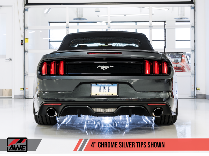 AWE Tuning S550 Mustang EcoBoost Axle-back Exhaust - Touring Edition (Chrome Silver Tips) AWE Tuning S550 Mustang EcoBoost Axle-back Exhaust - Touring Edition (Chrome Silver Tips)