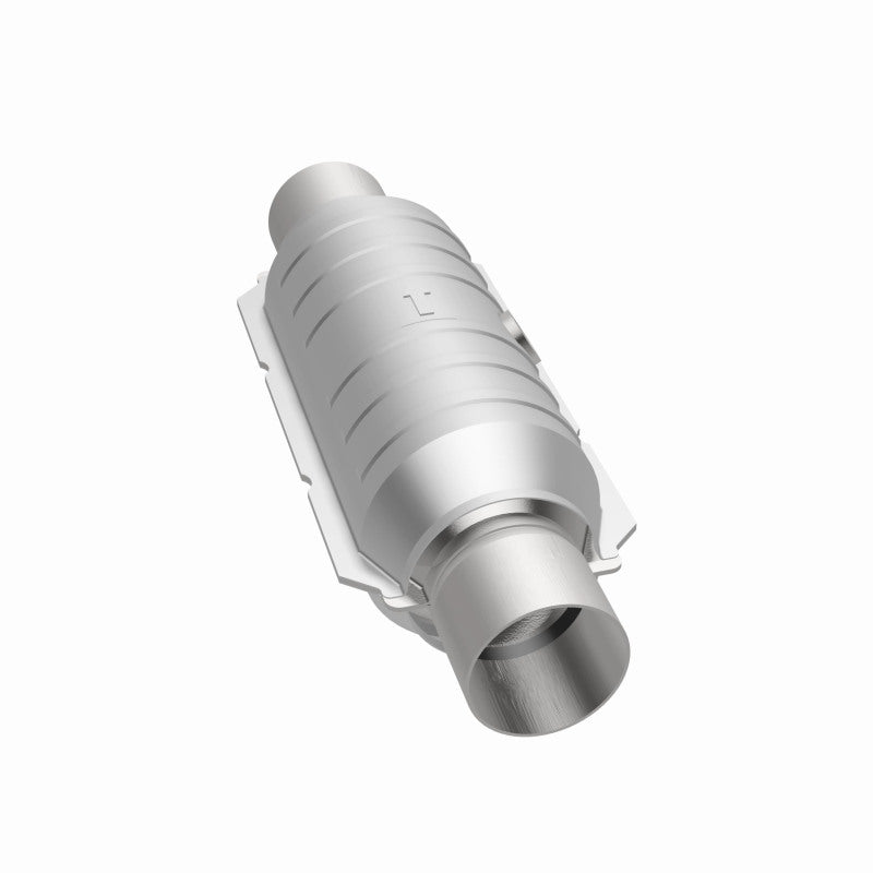 MagnaFlow Conv Univ 2.5in Inlet/Outlet Center/Center Round 11in Body L x 5.125in W x 15in Overall L MagnaFlow Conv Univ 2.5in Inlet/Outlet Center/Center Round 11in Body L x 5.125in W x 15in Overall L