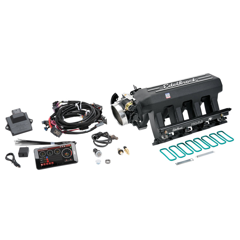 Edelbrock Pro Flo 4 XT EFI System Seq Port LS Gen III/IV Cathedral Port 550 HP Max 35lb/hr Black Edelbrock Pro Flo 4 XT EFI System Seq Port LS Gen III/IV Cathedral Port 550 HP Max 35lb/hr Black