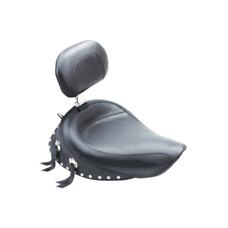 Mustang 06-17 Harley Dyna Wide Touring Solo Seat w/Driver Backrest w/Studs - Black Mustang 06-17 Harley Dyna Wide Touring Solo Seat w/Driver Backrest w/Studs - Black