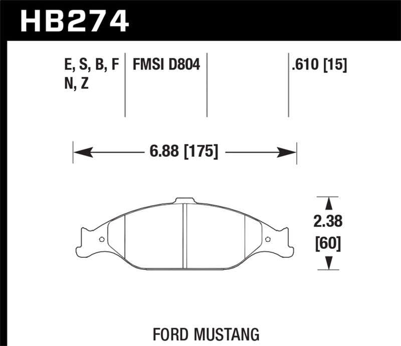 Hawk 96-10 Ford Mustang Blue 9012 Race Front Brake Pads Hawk 96-10 Ford Mustang Blue 9012 Race Front Brake Pads