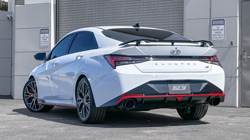 Borla 22-23 Hyundai Elantra N 2.0L 4 CYL. Turbo AT/MT ATAK Catback Exhaust Black Chrome Borla 22-23 Hyundai Elantra N 2.0L 4 CYL. Turbo AT/MT ATAK Catback Exhaust Black Chrome