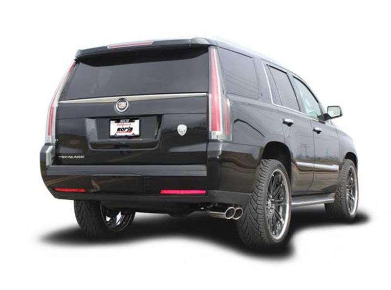 Borla 15-16 Cadillac Escalade ESV 6.2L Auto Trans Dual Round Rolled Truck Side Exit Catback Exhaust Borla 15-16 Cadillac Escalade ESV 6.2L Auto Trans Dual Round Rolled Truck Side Exit Catback Exhaust
