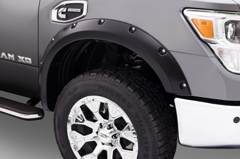 Bushwacker 16-18 Nissan Titan XD Pocket Style Flares 4pc 78.0in Bed - Black Bushwacker 16-18 Nissan Titan XD Pocket Style Flares 4pc 78.0in Bed - Black
