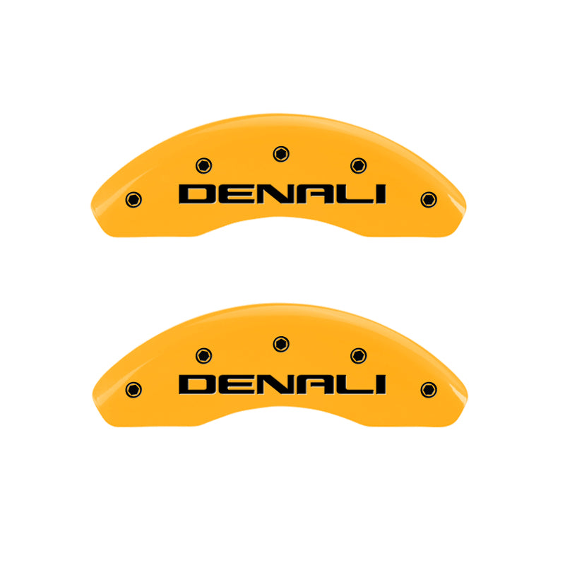 MGP 4 Caliper Covers Engraved Front & Rear Denali Yellow finish black ch MGP 4 Caliper Covers Engraved Front & Rear Denali Yellow finish black ch