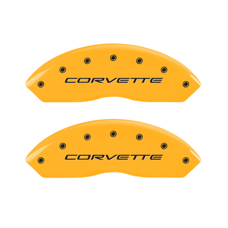 MGP 4 Caliper Covers Engraved Front & Rear C5/Corvette Yellow finish black ch MGP 4 Caliper Covers Engraved Front & Rear C5/Corvette Yellow finish black ch