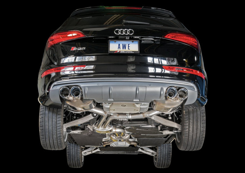 AWE Tuning Audi 8R SQ5 Touring Edition Exhaust - Quad Outlet Chrome Silver Tips AWE Tuning Audi 8R SQ5 Touring Edition Exhaust - Quad Outlet Chrome Silver Tips