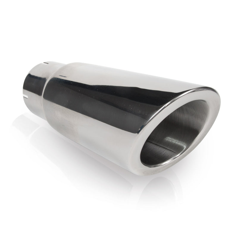 Stainless Works Double Wall Slash Cut Exhaust Tip - 3 1/2in Body 3in ID Inlet Stainless Works Double Wall Slash Cut Exhaust Tip - 3 1/2in Body 3in ID Inlet