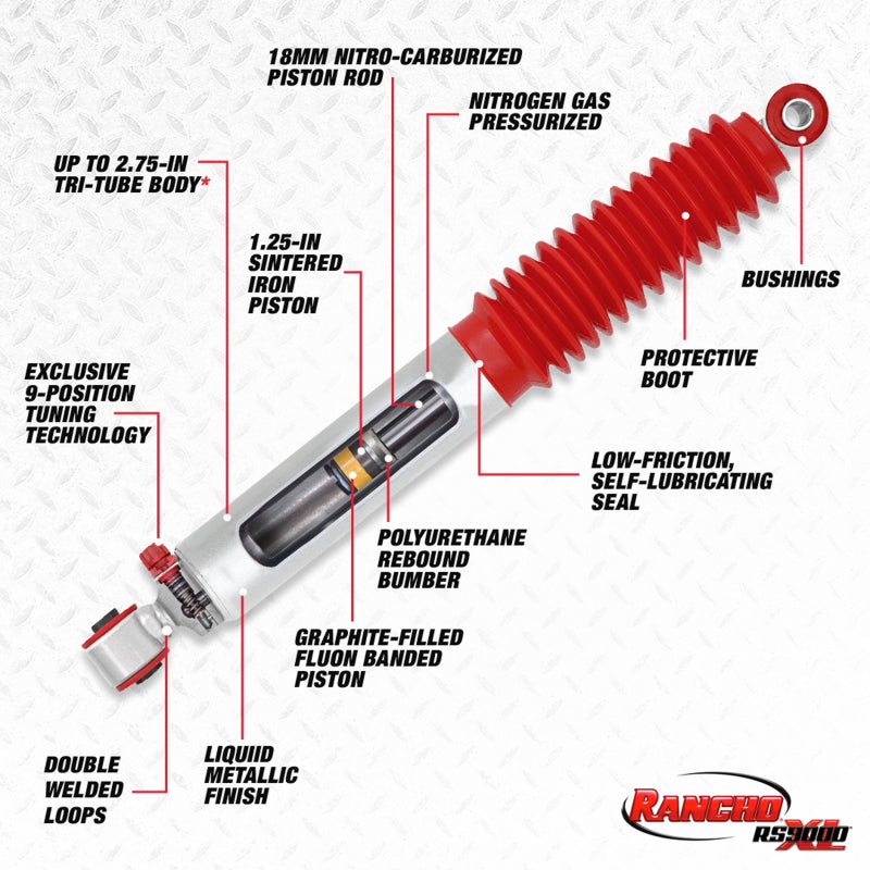Rancho 96-97 Lexus LX450 Front RS9000XL Shock Rancho 96-97 Lexus LX450 Front RS9000XL Shock