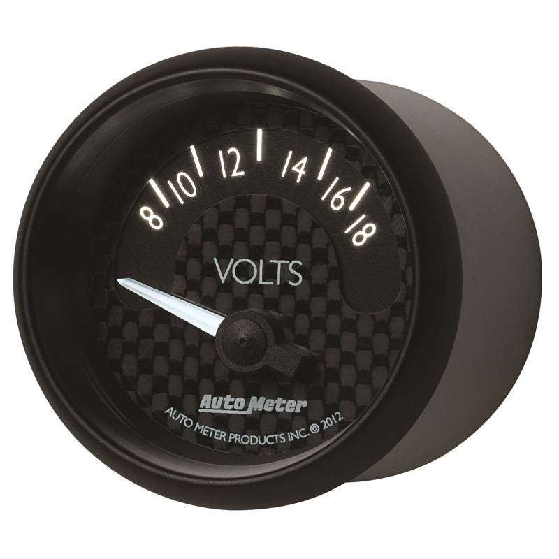 Autometer GT Series 52mm Short Sweep Electronic 8-18 Volts Voltmeter Autometer GT Series 52mm Short Sweep Electronic 8-18 Volts Voltmeter