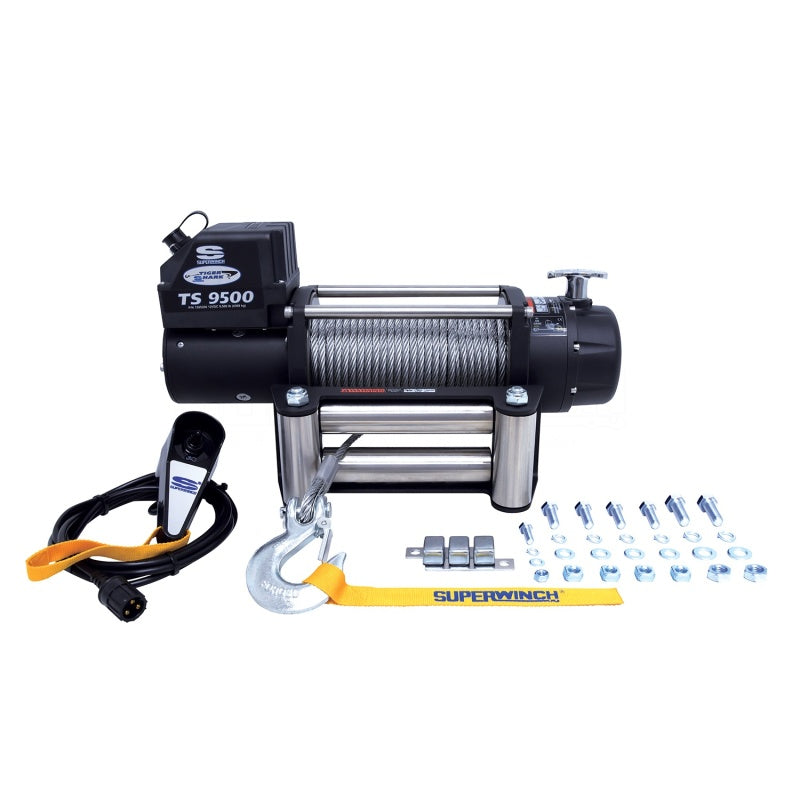 Superwinch 9500 LBS 12V DC 11/32in x 95ft Steel Rope Tiger Shark 9500 Winch Superwinch 9500 LBS 12V DC 11/32in x 95ft Steel Rope Tiger Shark 9500 Winch