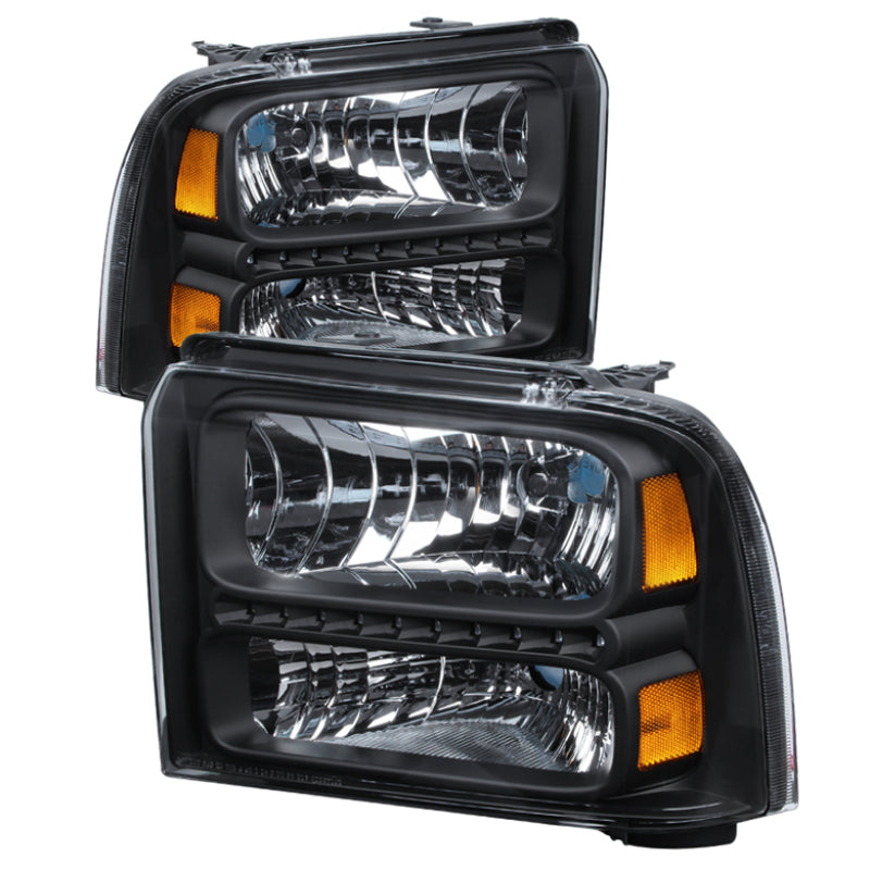 Xtune Ford F250/350/450 Super Duty 05-07 Crystal Headlights w/ LED Black HD-JH-FS05-LED-BK Xtune Ford F250/350/450 Super Duty 05-07 Crystal Headlights w/ LED Black HD-JH-FS05-LED-BK