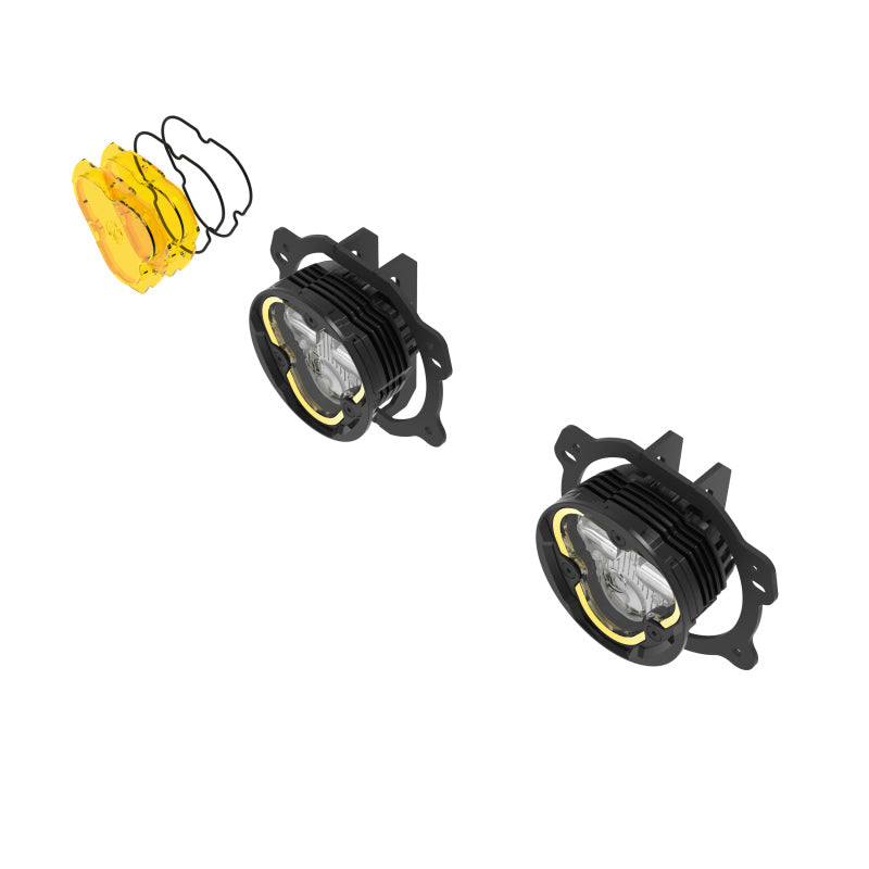 KC HiLiTES FLEX ERA 3 Dual Mode SAE Fog Lights - 2-Light Master Kit for Jeep JK/JL/JT Plastic Bumper KC HiLiTES FLEX ERA 3 Dual Mode SAE Fog Lights - 2-Light Master Kit for Jeep JK/JL/JT Plastic Bumper