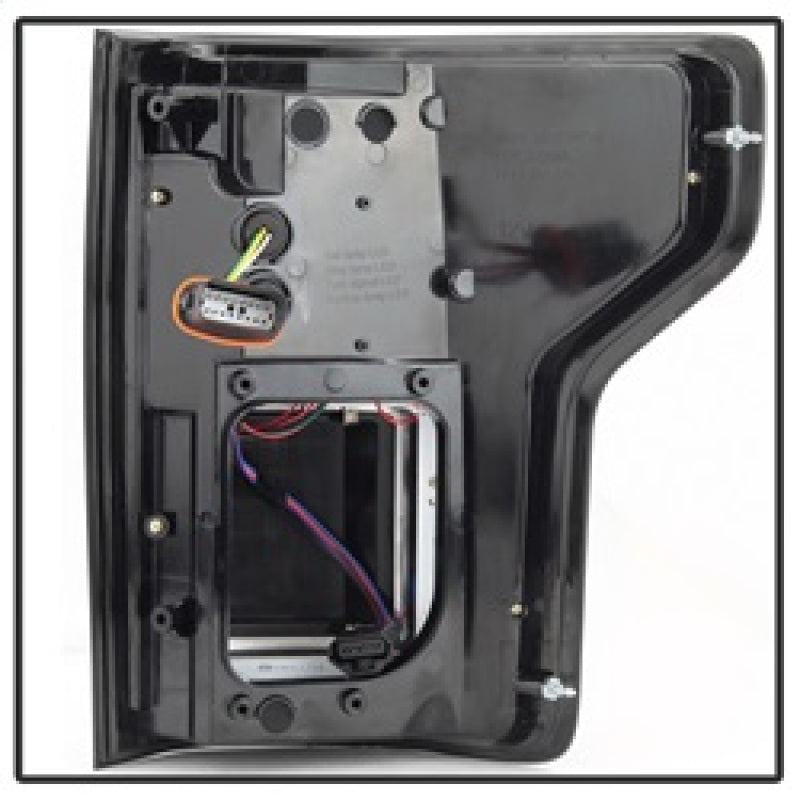 Spyder 15-18 Ford F-150 Light Bar LED Tail Lights (w/Blind Spot) - Black (ALT-YD-FF15015BS-LBLED-BK) Spyder 15-18 Ford F-150 Light Bar LED Tail Lights (w/Blind Spot) - Black (ALT-YD-FF15015BS-LBLED-BK)