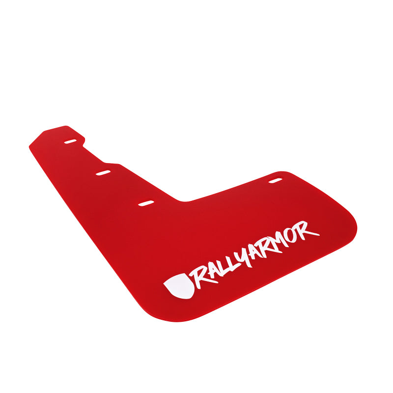 Rally Armor 15-21 Subaru WRX/STI Red Mud Flap White Altered Font Logo Rally Armor 15-21 Subaru WRX/STI Red Mud Flap White Altered Font Logo