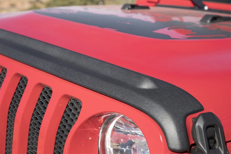 Bushwacker 18-19 Jeep Wrangler Rubicon/Sport//Unlimited/Sport S Hood Stone Guard- Black Bushwacker 18-19 Jeep Wrangler Rubicon/Sport//Unlimited/Sport S Hood Stone Guard- Black