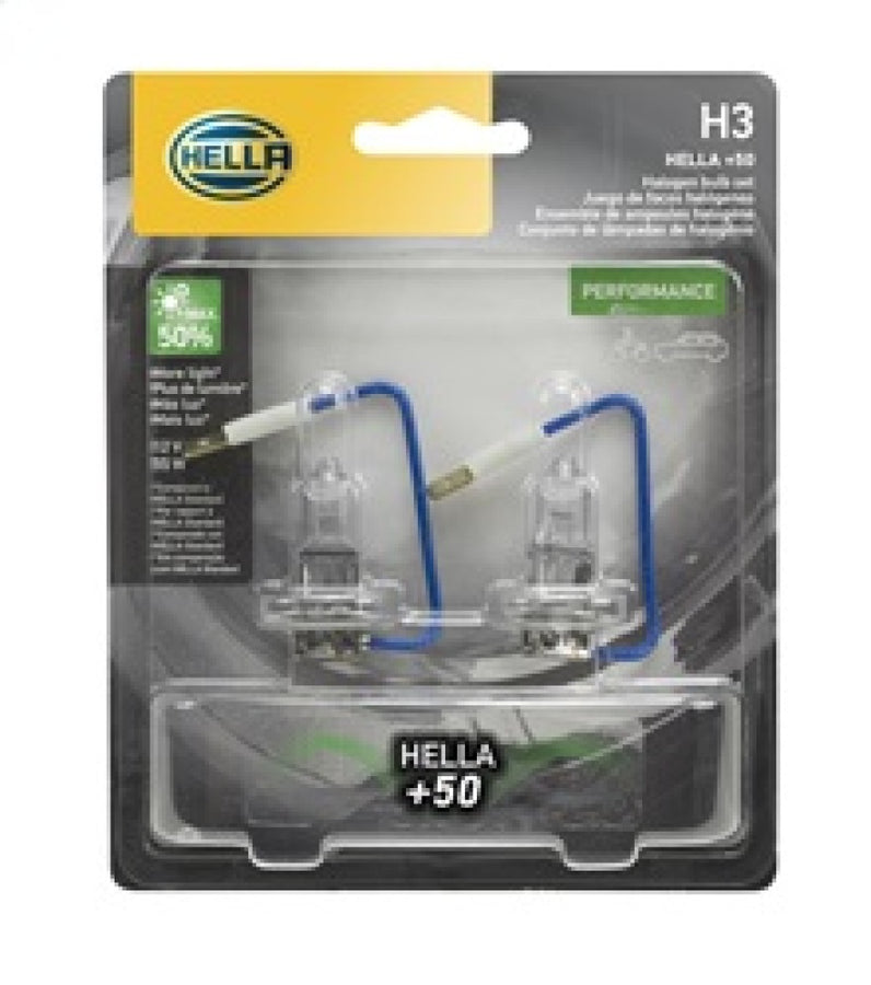 Hella Bulb H3 12V 55W Pk22S T325 +50 (2) Hella Bulb H3 12V 55W Pk22S T325 +50 (2)