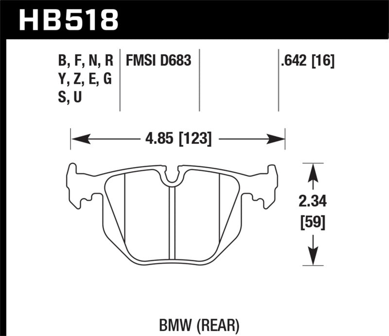 Hawk 2001-2006 BMW 330Ci HPS 5.0 Rear Brake Pads Hawk 2001-2006 BMW 330Ci HPS 5.0 Rear Brake Pads