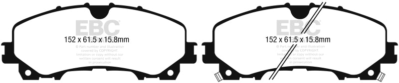 EBC 13+ Infiniti Q50 3.7 Ultimax2 Front Brake Pads EBC 13+ Infiniti Q50 3.7 Ultimax2 Front Brake Pads