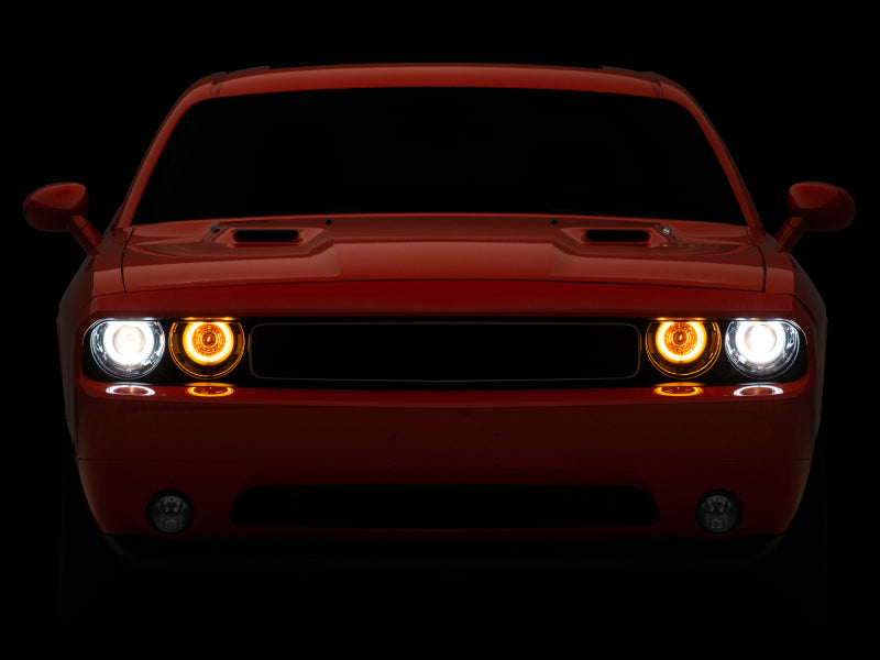 Raxiom 08-14 Dodge Challenger Dual LED Halo Projector Headlights- Black Housing (Clear Lens) Raxiom 08-14 Dodge Challenger Dual LED Halo Projector Headlights- Black Housing (Clear Lens)