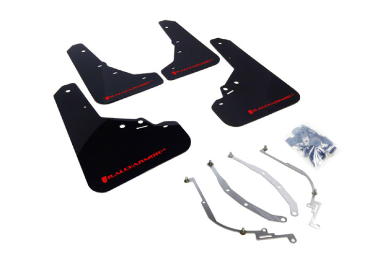 Rally Armor 12-18 Fiat 500 Black UR Mud Flap w/Red Logo Rally Armor 12-18 Fiat 500 Black UR Mud Flap w/Red Logo