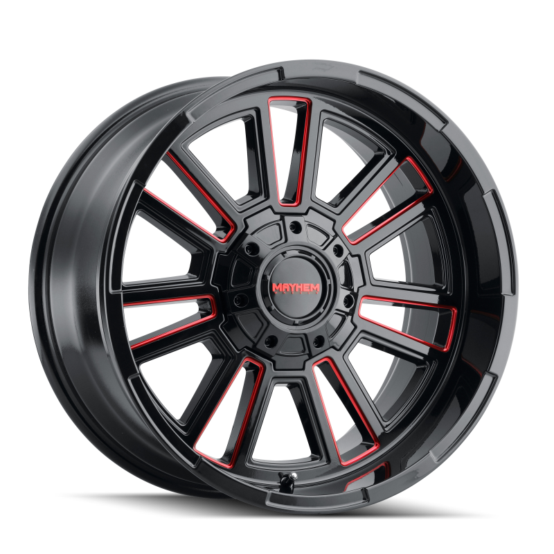 Mayhem 8115 Apollo 20x10 / 8x170 BP / -19mm Offset / 125.2mm Hub Black w/ Prism Red Wheel Mayhem 8115 Apollo 20x10 / 8x170 BP / -19mm Offset / 125.2mm Hub Black w/ Prism Red Wheel