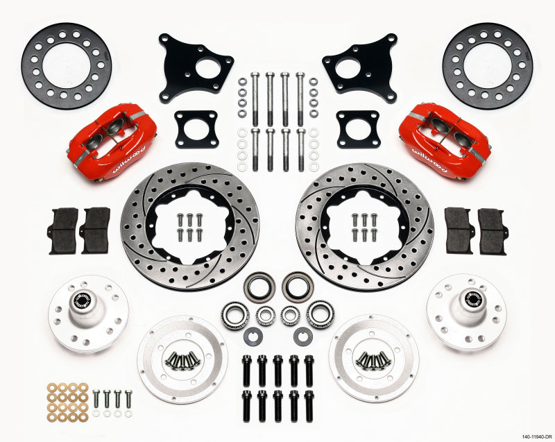 Wilwood Forged Dynalite Front Kit 11.00in Drill-Red AMC 71-76 OE Disc w/o Bendix Brakes Wilwood Forged Dynalite Front Kit 11.00in Drill-Red AMC 71-76 OE Disc w/o Bendix Brakes