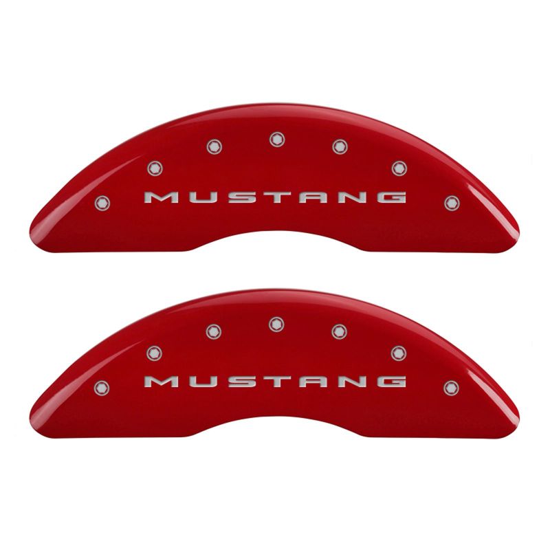 MGP 4 Caliper Covers Engraved Front 2015/Mustang Engraved Rear 2015/50 Red finish silver ch MGP 4 Caliper Covers Engraved Front 2015/Mustang Engraved Rear 2015/50 Red finish silver ch