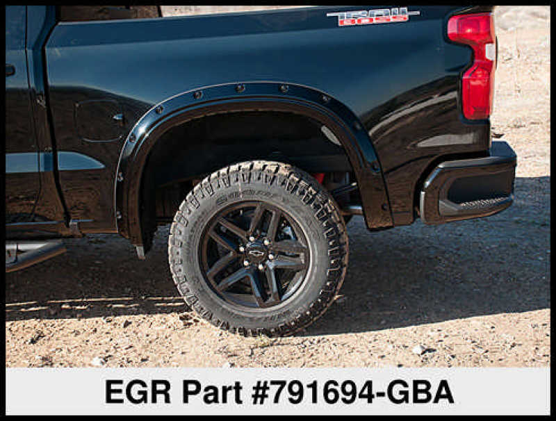 EGR 19-22 Chevrolet Silverado 1500 Traditional Bolt-On Look Fender Flares Black Set Of 4 EGR 19-22 Chevrolet Silverado 1500 Traditional Bolt-On Look Fender Flares Black Set Of 4