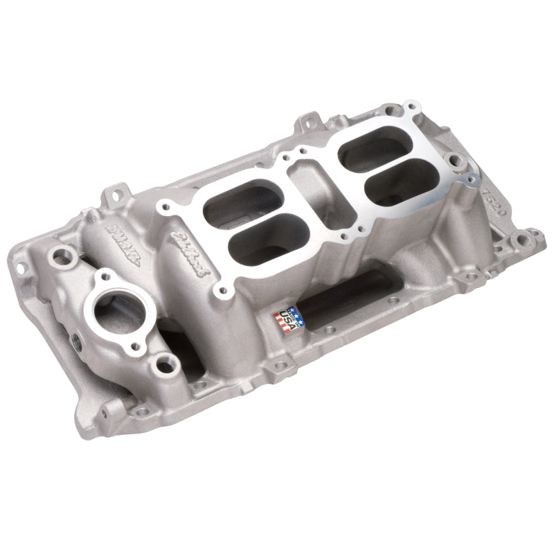 Edelbrock Manifold Dual Quad RPM Air Gap BB Chevy Oval Port Edelbrock Manifold Dual Quad RPM Air Gap BB Chevy Oval Port