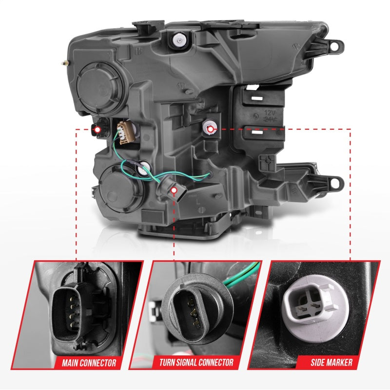 ANZO 2018-2020 Ford F-150 Projector Headlight w/Plank Style Switchback Chrome Housing ANZO 2018-2020 Ford F-150 Projector Headlight w/Plank Style Switchback Chrome Housing