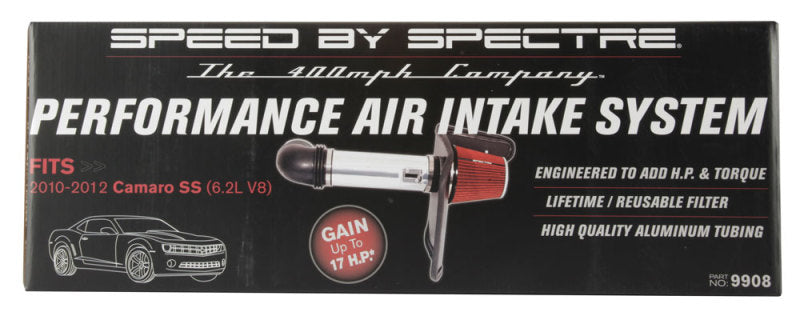 Spectre 10-12 Chevy Camaro V8-6.2L F/I Air Intake Kit - Clear Anodized w/Red Filter Spectre 10-12 Chevy Camaro V8-6.2L F/I Air Intake Kit - Clear Anodized w/Red Filter