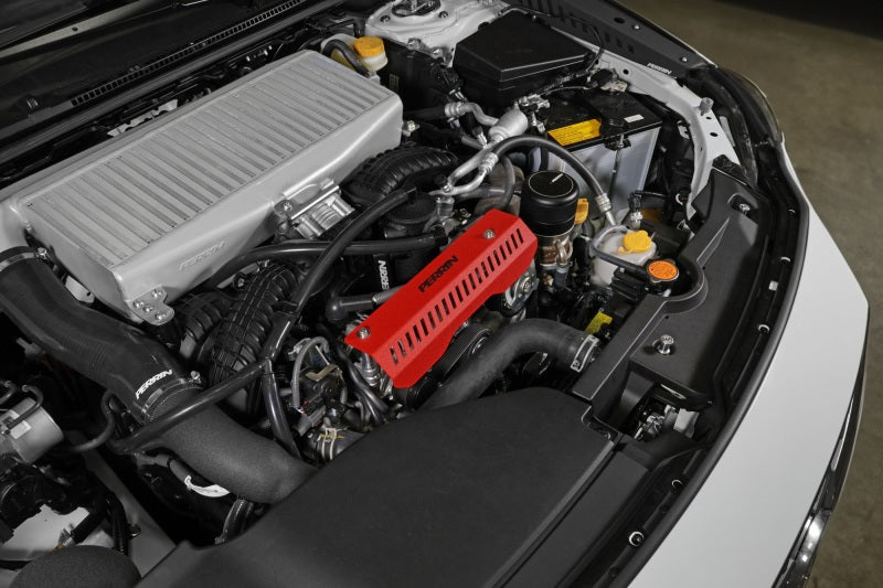 PERRIN 22-25 Subaru WRX Pulley Cover - Red (SHORT - For Use w/PERRIN AOS) PERRIN 22-25 Subaru WRX Pulley Cover - Red (SHORT - For Use w/PERRIN AOS)