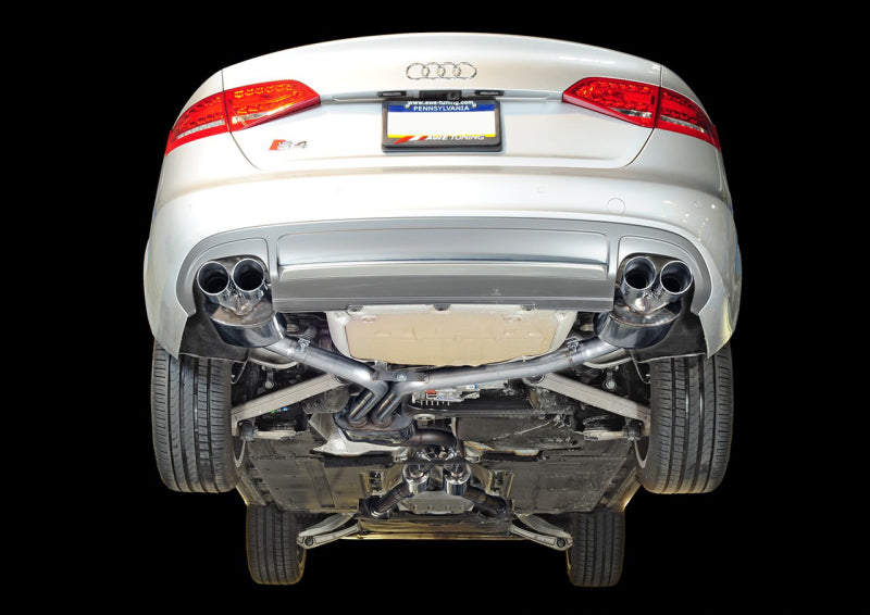 AWE Tuning Audi B8 / B8.5 S4 3.0T Touring Edition Exhaust - Chrome Silver Tips (90mm) AWE Tuning Audi B8 / B8.5 S4 3.0T Touring Edition Exhaust - Chrome Silver Tips (90mm)