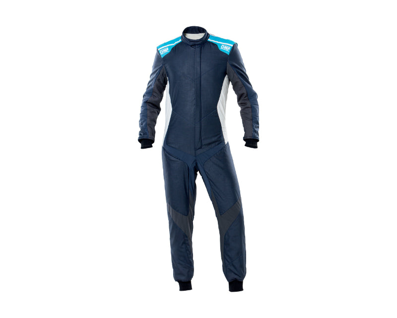 OMP One Evo X Overall Navy Blue/Cyan - Size 62 (Fia 8856-2018) OMP One Evo X Overall Navy Blue/Cyan - Size 62 (Fia 8856-2018)