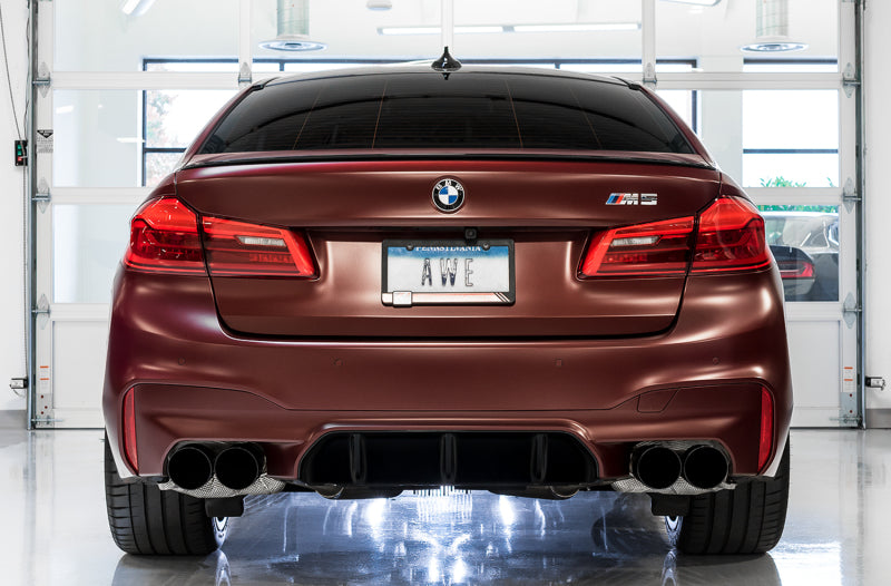 AWE Tuning 18-19 BMW F90 M5 Track Edition Axle-Back Exhaust- Black Diamond Tips AWE Tuning 18-19 BMW F90 M5 Track Edition Axle-Back Exhaust- Black Diamond Tips